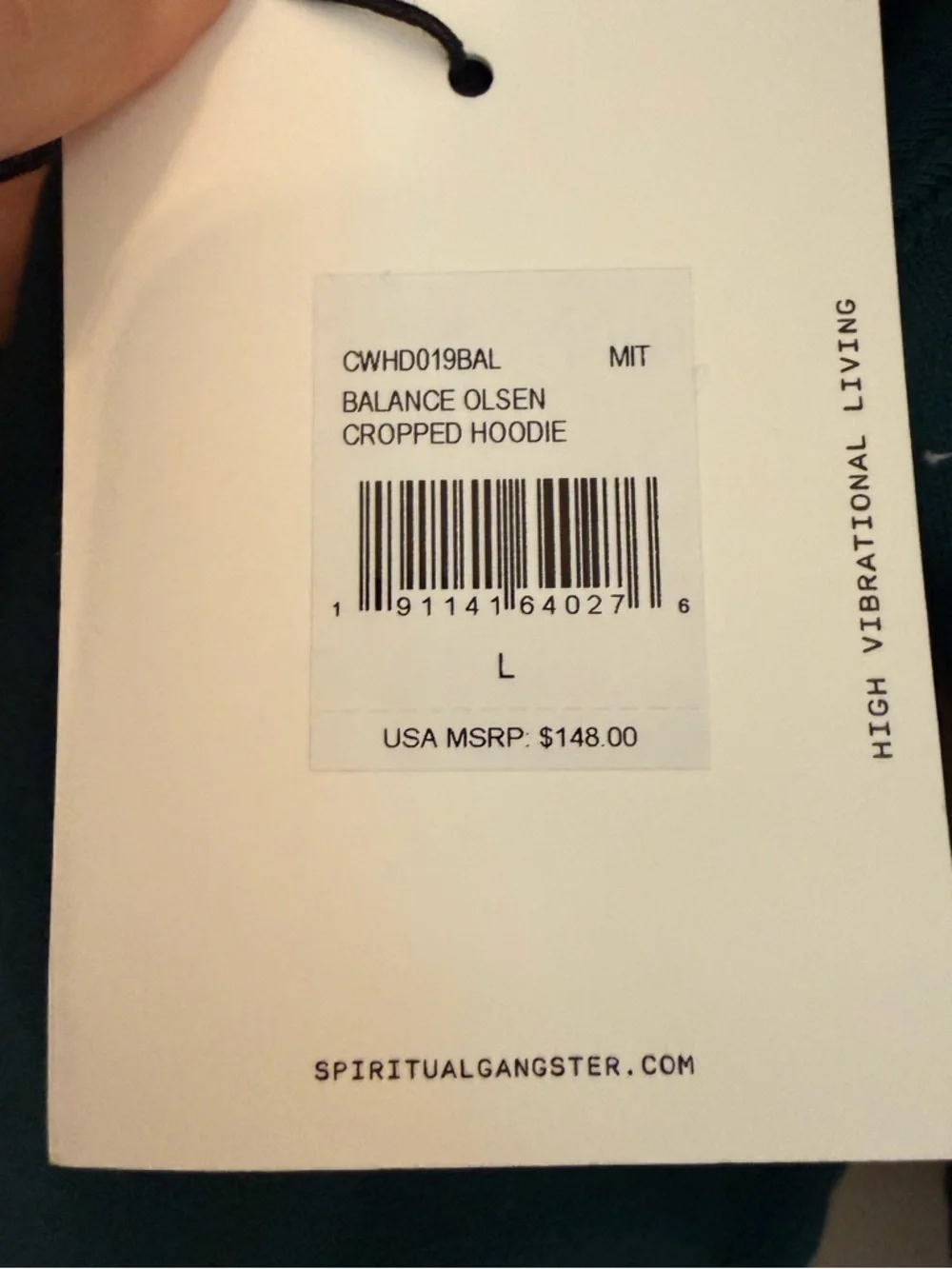 🧘‍♀️NWT Spiritual Gangster Balance Olsen Cropped Hoodie 888 Large - Picture 9 of 10